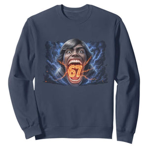 Screaming Mason 67 Kid Meme Sweatshirt Six Seven Viral Devil Transformation Horror Edit TS02 Navy Print Your Wear