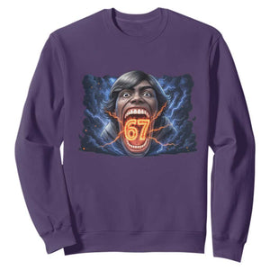 Screaming Mason 67 Kid Meme Sweatshirt Six Seven Viral Devil Transformation Horror Edit TS02 Purple Print Your Wear