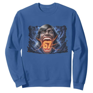 Screaming Mason 67 Kid Meme Sweatshirt Six Seven Viral Devil Transformation Horror Edit TS02 Royal Blue Print Your Wear