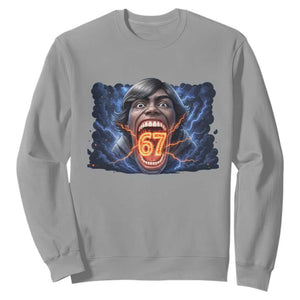 Screaming Mason 67 Kid Meme Sweatshirt Six Seven Viral Devil Transformation Horror Edit TS02 Sport Gray Print Your Wear