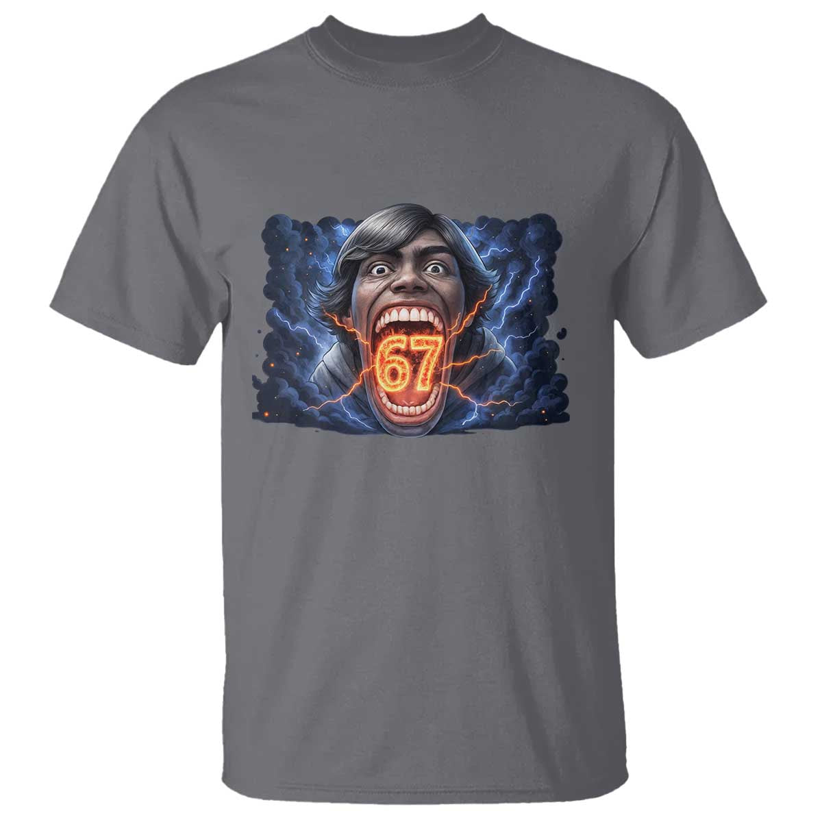 Screaming Mason 67 Kid Meme T Shirt Six Seven Viral Devil Transformation Horror Edit TS02 Charcoal Print Your Wear