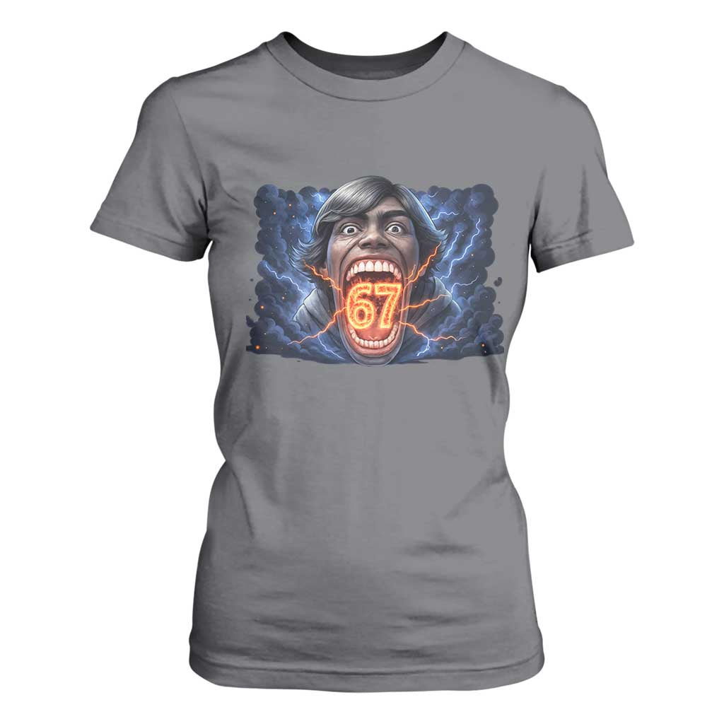 Screaming Mason 67 Kid Meme T Shirt For Women Six Seven Viral Devil Transformation Horror Edit TS02 Charcoal Print Your Wear