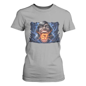 Screaming Mason 67 Kid Meme T Shirt For Women Six Seven Viral Devil Transformation Horror Edit TS02 Sport Gray Print Your Wear