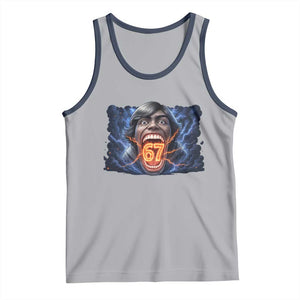 Screaming Mason 67 Kid Meme Tank Top Six Seven Viral Devil Transformation Horror Edit TS02 Athletic Heather Navy Print Your Wear