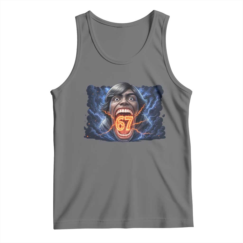 Screaming Mason 67 Kid Meme Tank Top Six Seven Viral Devil Transformation Horror Edit TS02 Black Heather Print Your Wear