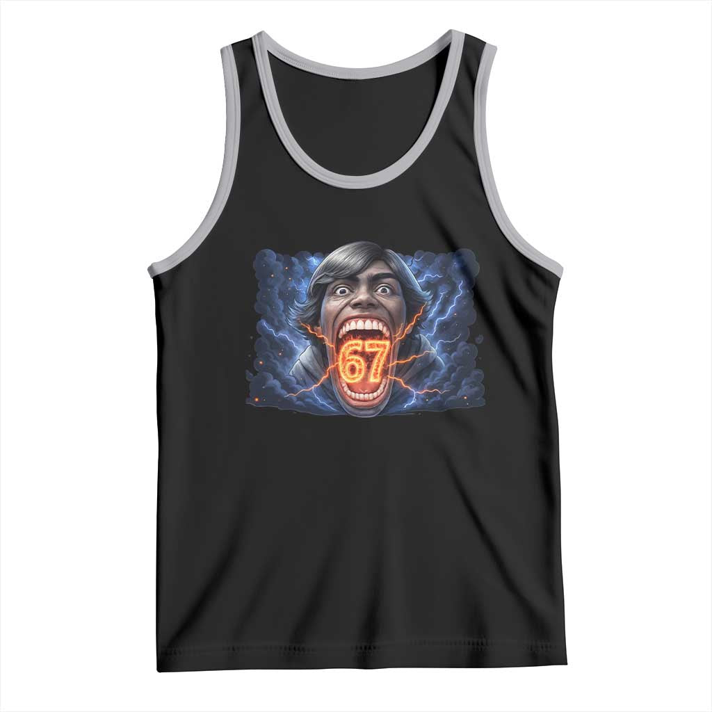 Screaming Mason 67 Kid Meme Tank Top Six Seven Viral Devil Transformation Horror Edit TS02 Black Athletic Heather Print Your Wear