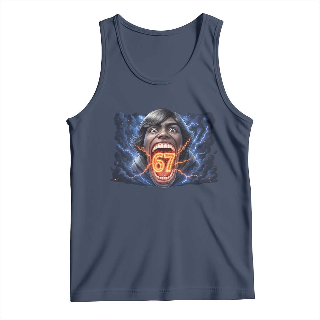Screaming Mason 67 Kid Meme Tank Top Six Seven Viral Devil Transformation Horror Edit TS02 Navy Print Your Wear