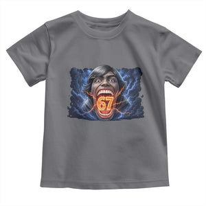 Screaming Mason 67 Kid Meme Toddler T Shirt Six Seven Viral Devil Transformation Horror Edit TS02 Charcoal Print Your Wear