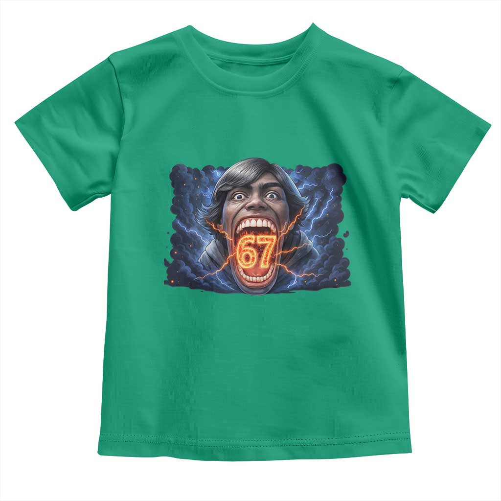 Screaming Mason 67 Kid Meme Toddler T Shirt Six Seven Viral Devil Transformation Horror Edit TS02 Irish Green Print Your Wear