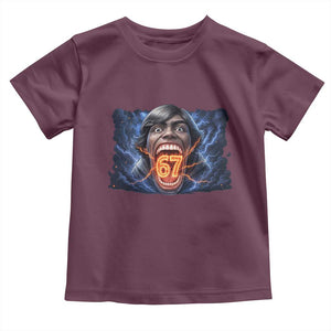 Screaming Mason 67 Kid Meme Toddler T Shirt Six Seven Viral Devil Transformation Horror Edit TS02 Maroon Print Your Wear