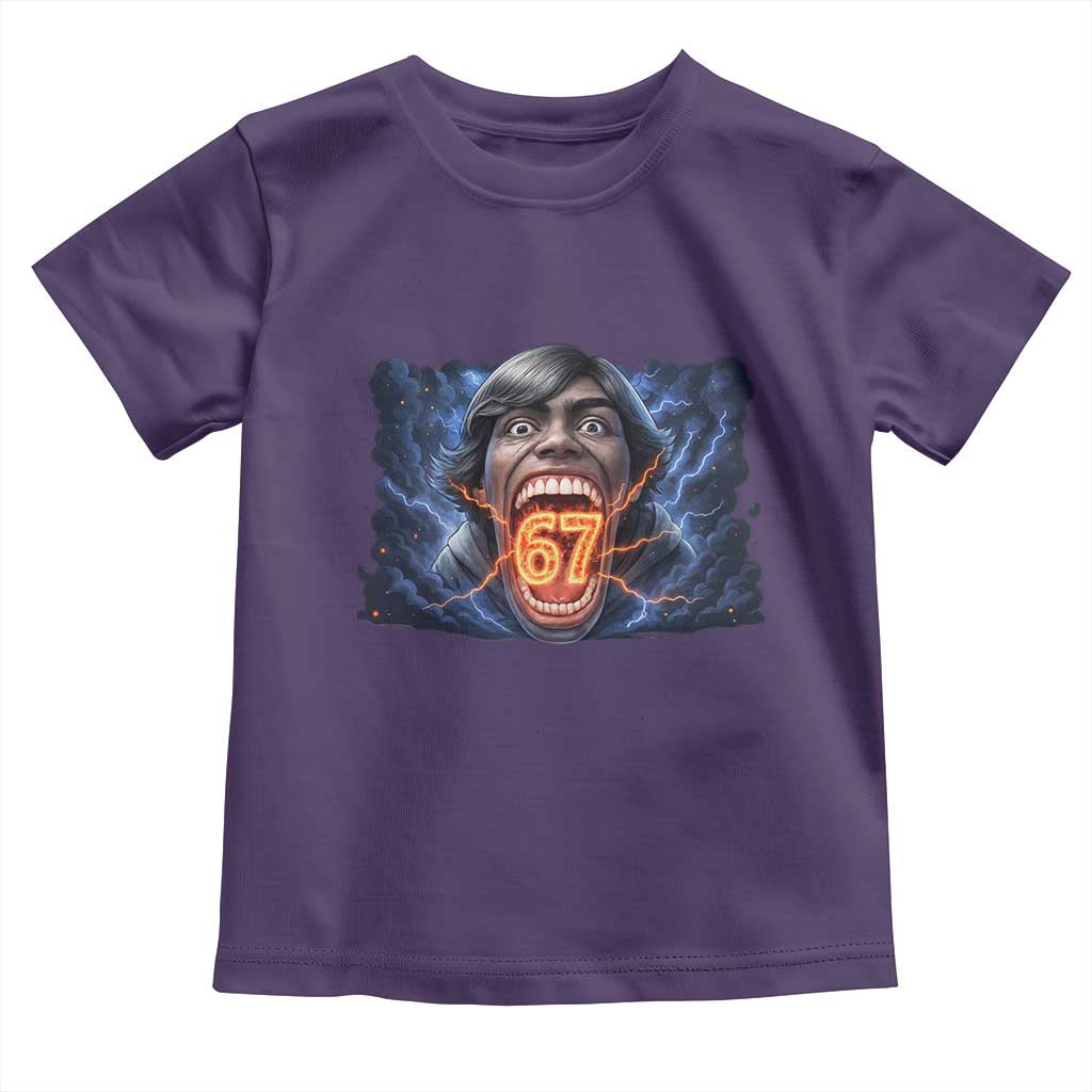 Screaming Mason 67 Kid Meme Toddler T Shirt Six Seven Viral Devil Transformation Horror Edit TS02 Purple Print Your Wear