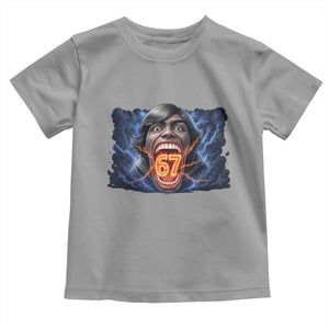 Screaming Mason 67 Kid Meme Toddler T Shirt Six Seven Viral Devil Transformation Horror Edit TS02 Sport Gray Print Your Wear