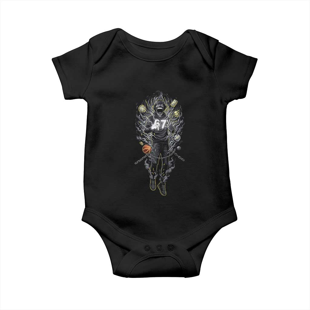 Mason 67 Energy Overload Baby Onesie Six Seven Meme Lightning Horror Devil Edit TS02 Black Print Your Wear
