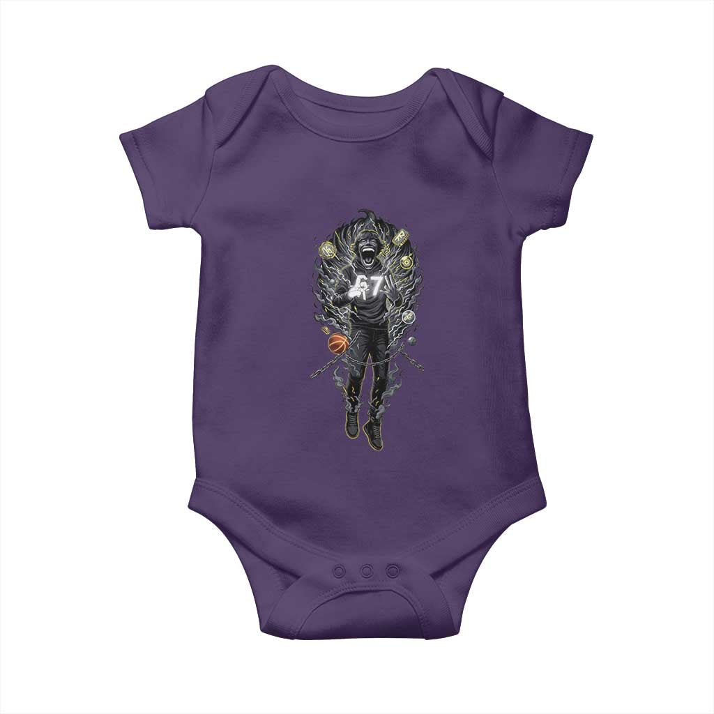 Mason 67 Energy Overload Baby Onesie Six Seven Meme Lightning Horror Devil Edit TS02 Purple Print Your Wear