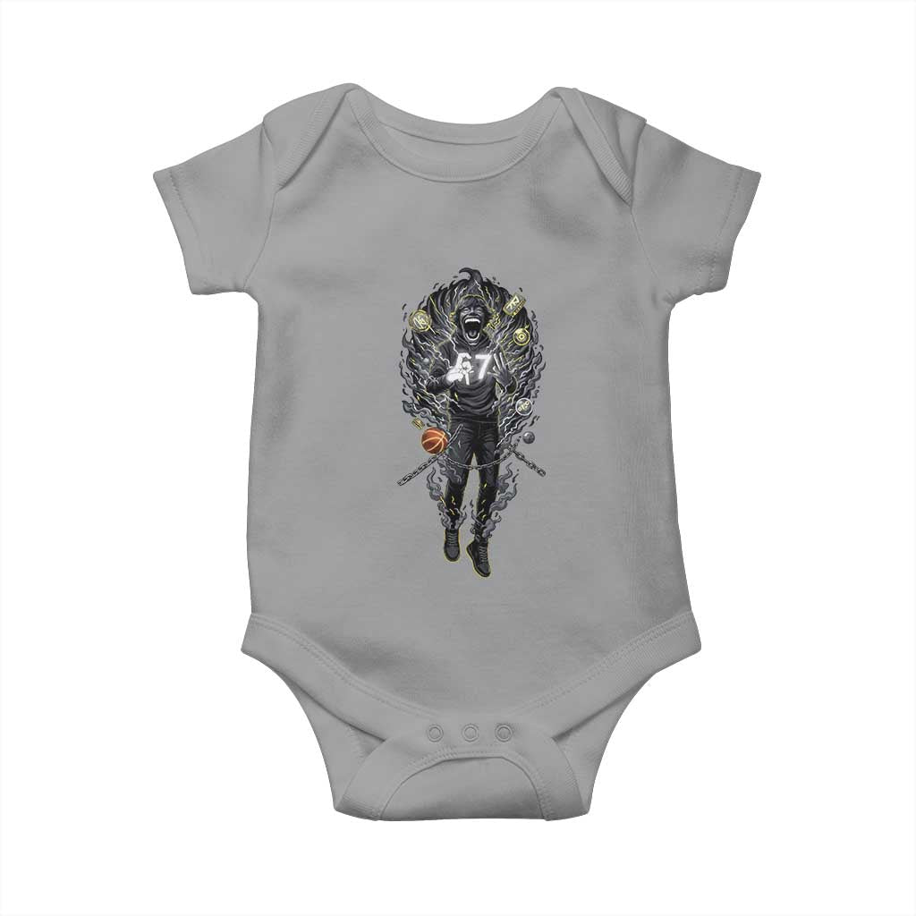 Mason 67 Energy Overload Baby Onesie Six Seven Meme Lightning Horror Devil Edit TS02 Sport Gray Print Your Wear