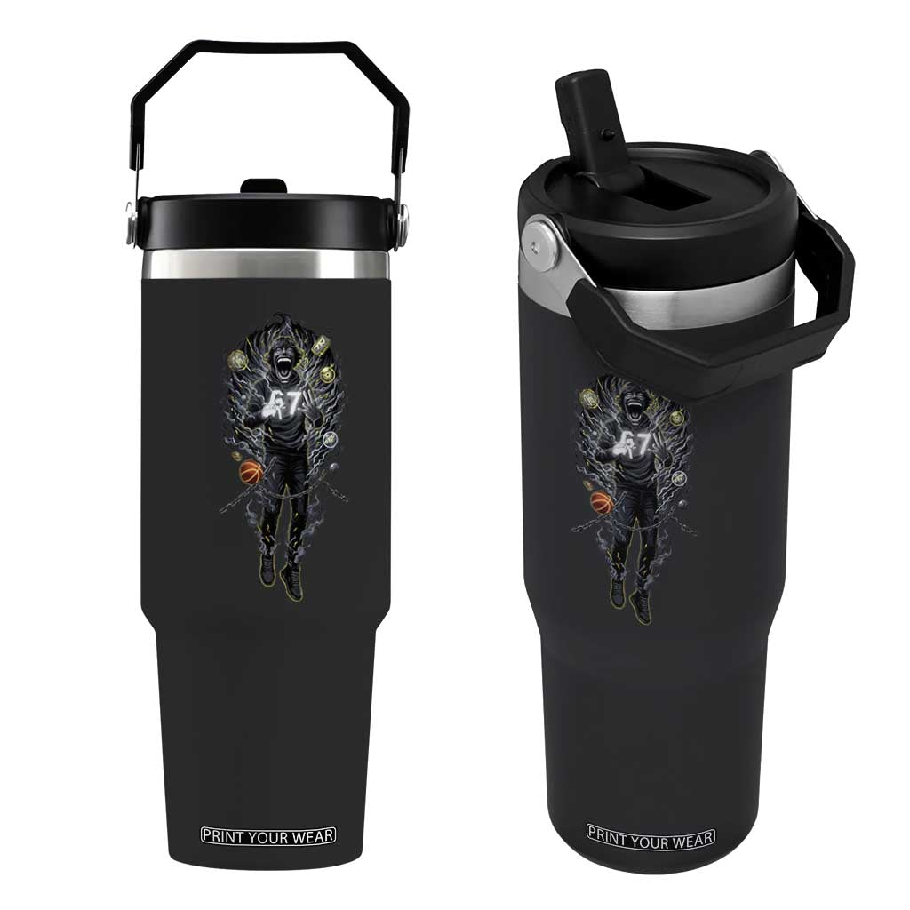 Mason 67 Energy Overload Flip Straw Tumbler Six Seven Meme Lightning Horror Devil Edit TS02 One Size: 30 oz Black Print Your Wear