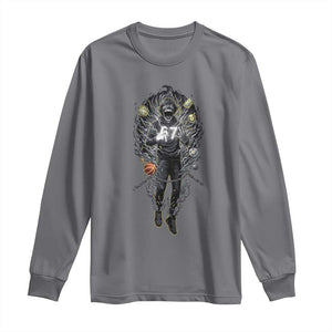 Mason 67 Energy Overload Long Sleeve Shirt Six Seven Meme Lightning Horror Devil Edit TS02 Charcoal Print Your Wear