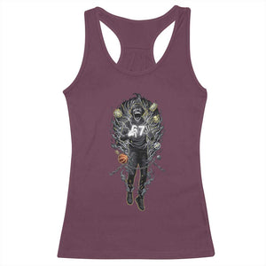 Mason 67 Energy Overload Racerback Tank Top Six Seven Meme Lightning Horror Devil Edit TS02 Maroon Print Your Wear