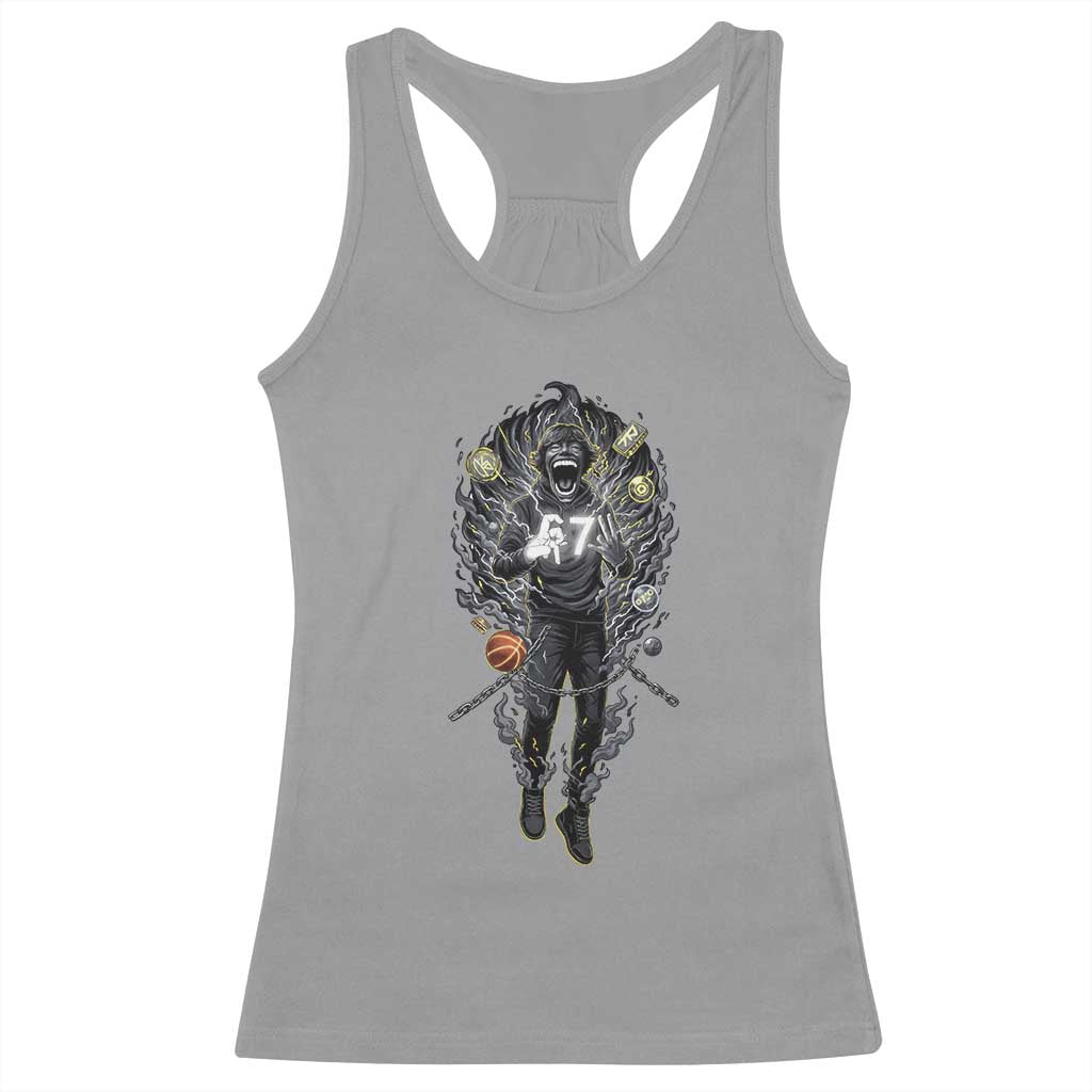 Mason 67 Energy Overload Racerback Tank Top Six Seven Meme Lightning Horror Devil Edit TS02 Sport Gray Print Your Wear
