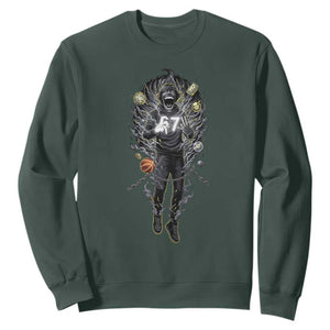Mason 67 Energy Overload Sweatshirt Six Seven Meme Lightning Horror Devil Edit TS02 Dark Forest Green Print Your Wear