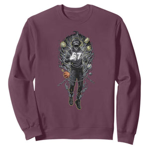 Mason 67 Energy Overload Sweatshirt Six Seven Meme Lightning Horror Devil Edit TS02 Maroon Print Your Wear