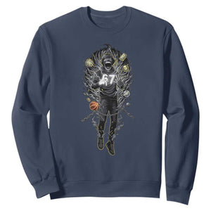 Mason 67 Energy Overload Sweatshirt Six Seven Meme Lightning Horror Devil Edit TS02 Navy Print Your Wear