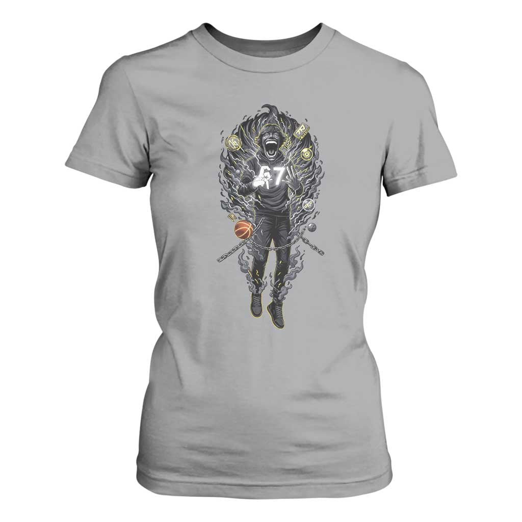 Mason 67 Energy Overload T Shirt For Women Six Seven Meme Lightning Horror Devil Edit TS02 Sport Gray Print Your Wear