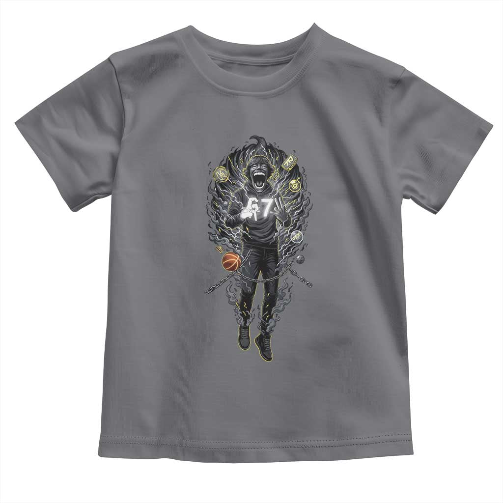 Mason 67 Energy Overload Toddler T Shirt Six Seven Meme Lightning Horror Devil Edit TS02 Charcoal Print Your Wear