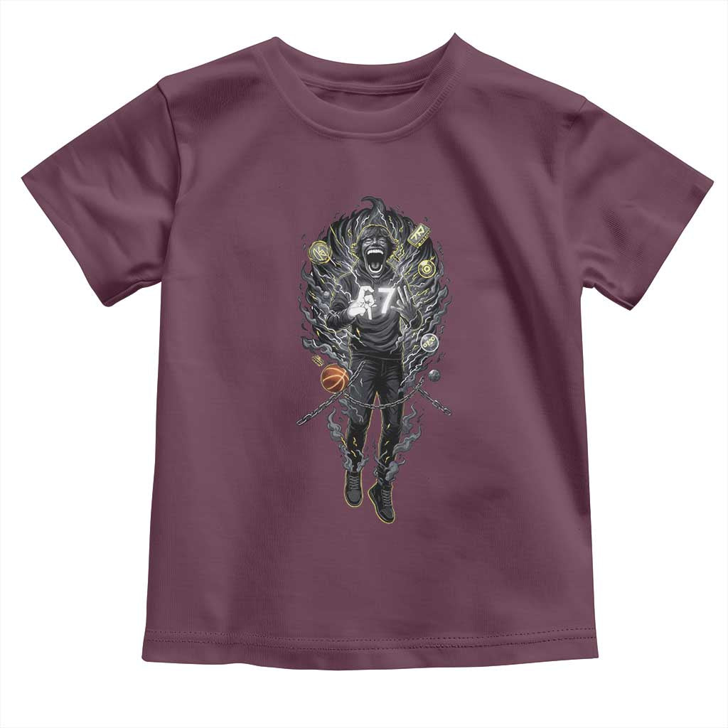 Mason 67 Energy Overload Toddler T Shirt Six Seven Meme Lightning Horror Devil Edit TS02 Maroon Print Your Wear