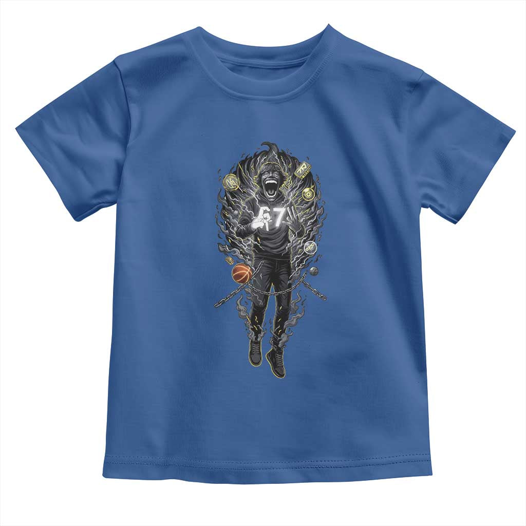 Mason 67 Energy Overload Toddler T Shirt Six Seven Meme Lightning Horror Devil Edit TS02 Royal Blue Print Your Wear