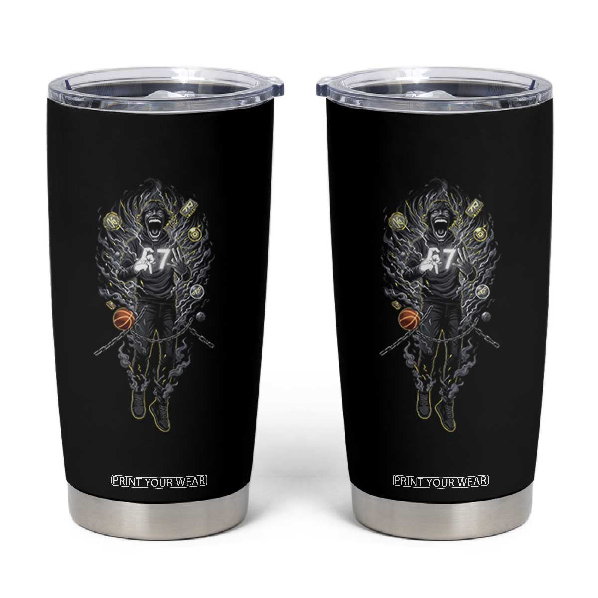 Mason 67 Energy Overload Tumbler Cup Six Seven Meme Lightning Horror Devil Edit TS02 Black Print Your Wear
