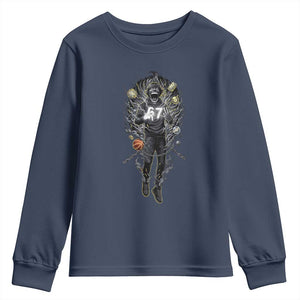 Mason 67 Energy Overload Youth Sweatshirt Six Seven Meme Lightning Horror Devil Edit TS02 Navy Print Your Wear