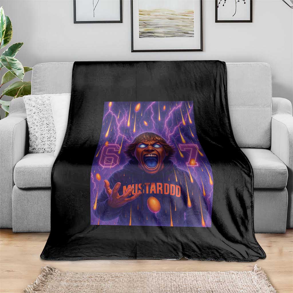 Mason 67 Meme Graphic Throw Blanket Glowing Eyes Devil Edit 6 7 Viral Six Seven Scream TS02 Print Your Wear