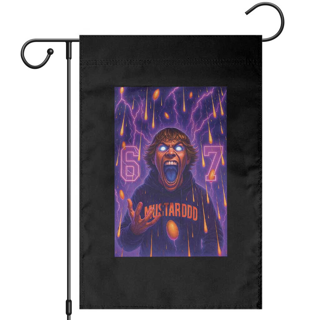 Mason 67 Meme Graphic Garden Flag Glowing Eyes Devil Edit 6 7 Viral Six Seven Scream TS02 Black Print Your Wear