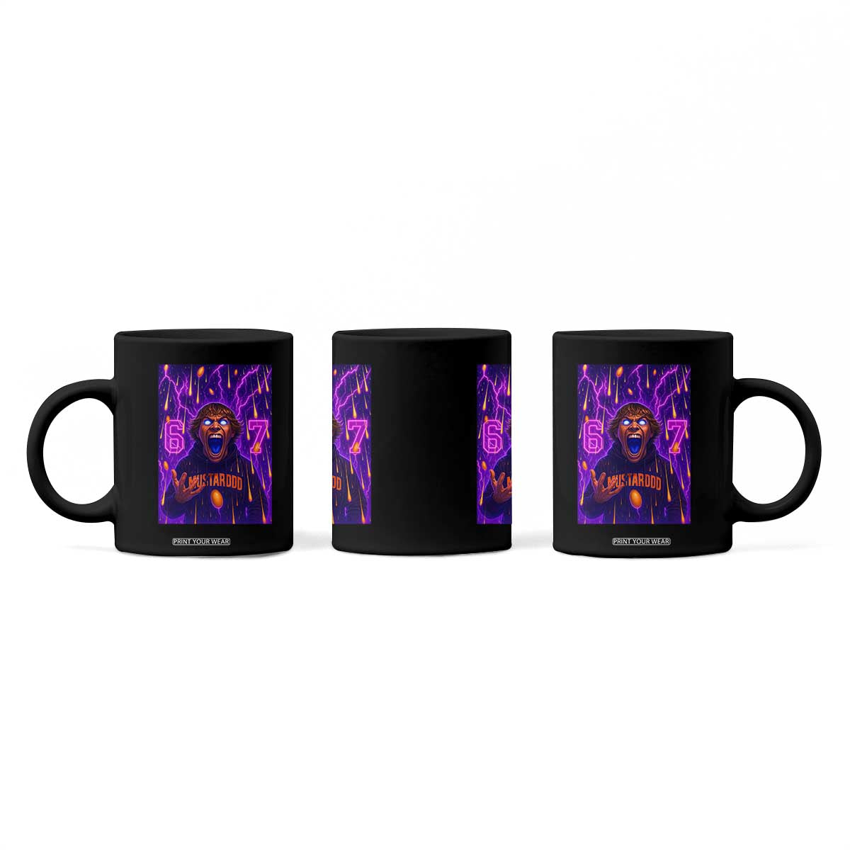 Mason 67 Meme Graphic Coffee Mug Glowing Eyes Devil Edit 6 7 Viral Six Seven Scream TS02 Print Your Wear