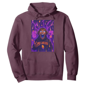 Mason 67 Meme Graphic Hoodie Glowing Eyes Devil Edit 6 7 Viral Six Seven Scream TS02 Maroon Print Your Wear