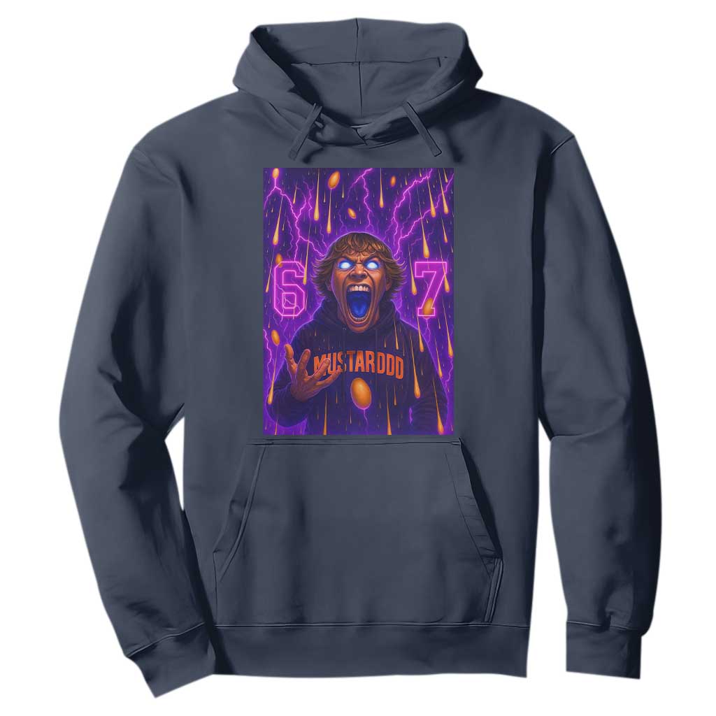Mason 67 Meme Graphic Hoodie Glowing Eyes Devil Edit 6 7 Viral Six Seven Scream TS02 Navy Print Your Wear