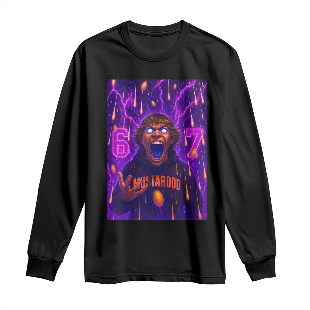 Mason 67 Meme Graphic Long Sleeve Shirt Glowing Eyes Devil Edit 6 7 Viral Six Seven Scream TS02 Black Print Your Wear