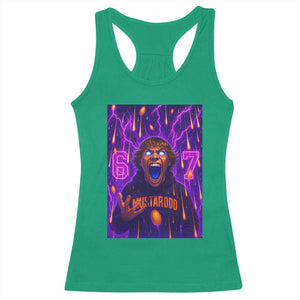 Mason 67 Meme Graphic Racerback Tank Top Glowing Eyes Devil Edit 6 7 Viral Six Seven Scream TS02 Irish Green Print Your Wear