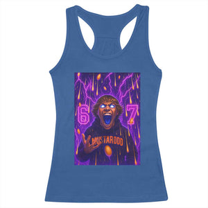 Mason 67 Meme Graphic Racerback Tank Top Glowing Eyes Devil Edit 6 7 Viral Six Seven Scream TS02 Royal Blue Print Your Wear