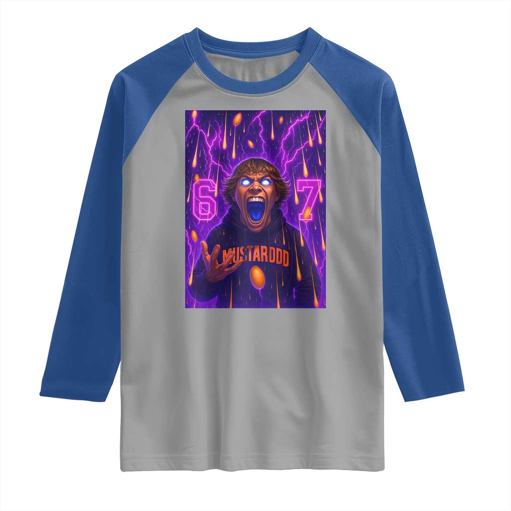 Mason 67 Meme Graphic Raglan Shirt Glowing Eyes Devil Edit 6 7 Viral Six Seven Scream TS02 Sport Gray Royal Print Your Wear