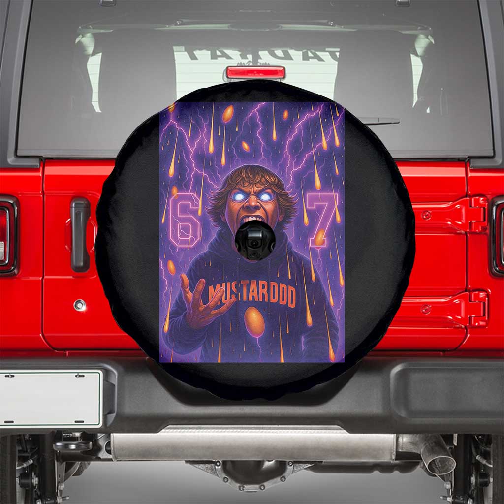 Mason 67 Meme Graphic Spare Tire Cover Glowing Eyes Devil Edit 6 7 Viral Six Seven Scream TS02 Black Print Your Wear