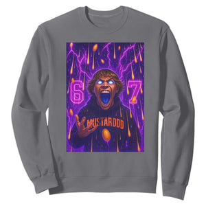 Mason 67 Meme Graphic Sweatshirt Glowing Eyes Devil Edit 6 7 Viral Six Seven Scream TS02 Charcoal Print Your Wear