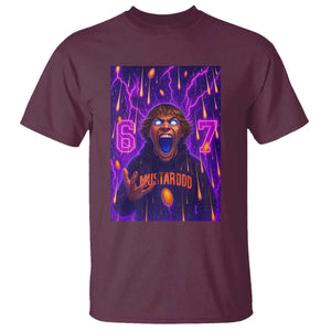 Mason 67 Meme Graphic T Shirt Glowing Eyes Devil Edit 6 7 Viral Six Seven Scream TS02 Maroon Print Your Wear
