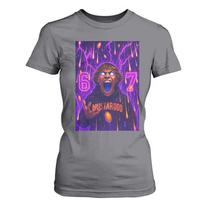 Mason 67 Meme Graphic T Shirt For Women Glowing Eyes Devil Edit 6 7 Viral Six Seven Scream TS02 Charcoal Print Your Wear