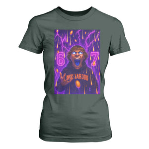 Mason 67 Meme Graphic T Shirt For Women Glowing Eyes Devil Edit 6 7 Viral Six Seven Scream TS02 Dark Forest Green Print Your Wear