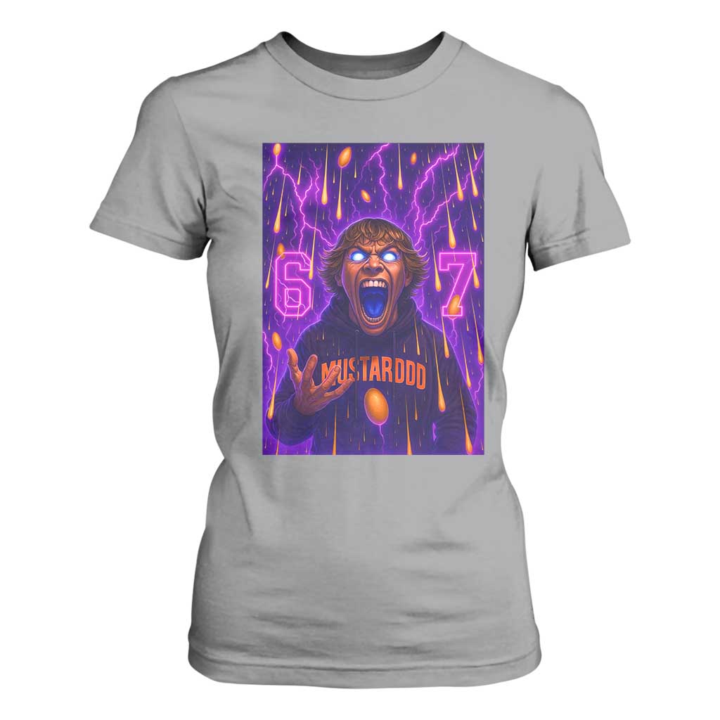 Mason 67 Meme Graphic T Shirt For Women Glowing Eyes Devil Edit 6 7 Viral Six Seven Scream TS02 Sport Gray Print Your Wear