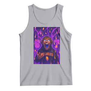 Mason 67 Meme Graphic Tank Top Glowing Eyes Devil Edit 6 7 Viral Six Seven Scream TS02 Athletic Heather Print Your Wear