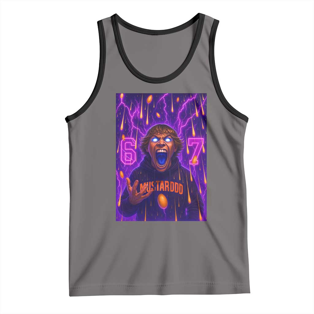 Mason 67 Meme Graphic Tank Top Glowing Eyes Devil Edit 6 7 Viral Six Seven Scream TS02 Deep Heather Black Print Your Wear