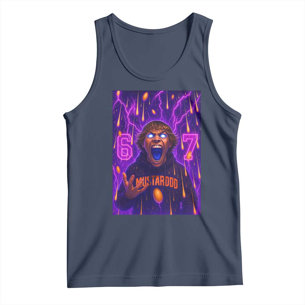 Mason 67 Meme Graphic Tank Top Glowing Eyes Devil Edit 6 7 Viral Six Seven Scream TS02 Navy Print Your Wear